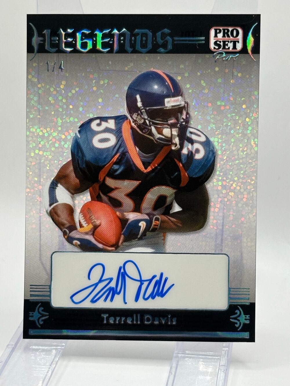2024 Leaf Pro Set Pure Terrell Davis Platinum Legends Auto 1/4 SP Denver Broncos